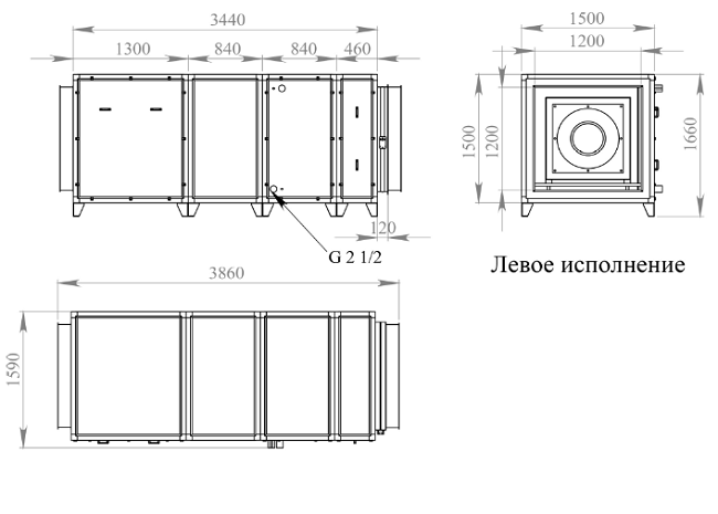 Габаритные и присоединительные размеры Breezart 20000 Aqua